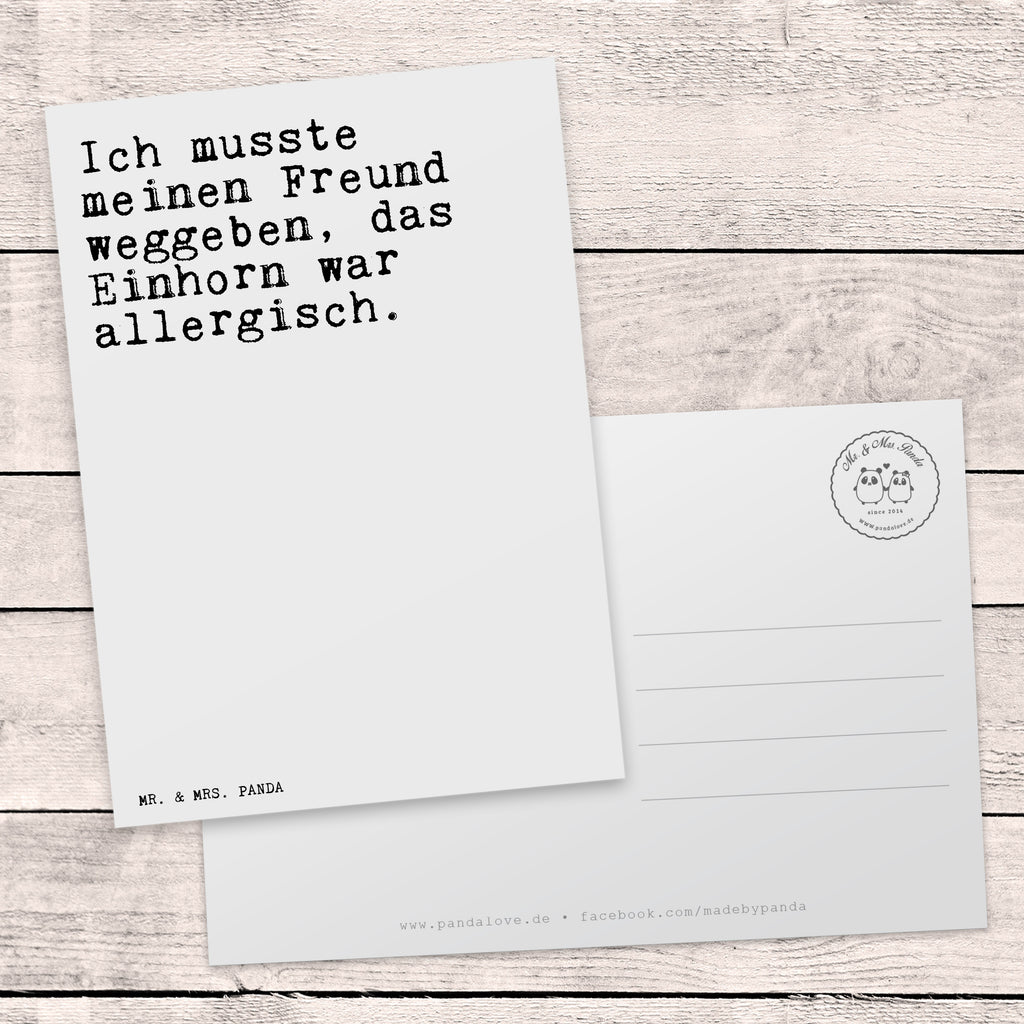 Postkarte Sprüche und Zitate Ich musste meinen Freund weggeben, das Einhorn war allergisch. Postkarte, Karte, Geschenkkarte, Grußkarte, Einladung, Ansichtskarte, Geburtstagskarte, Einladungskarte, Dankeskarte, Ansichtskarten, Einladung Geburtstag, Einladungskarten Geburtstag, Spruch, Sprüche, lustige Sprüche, Weisheiten, Zitate, Spruch Geschenke, Spruch Sprüche Weisheiten Zitate Lustig Weisheit Worte