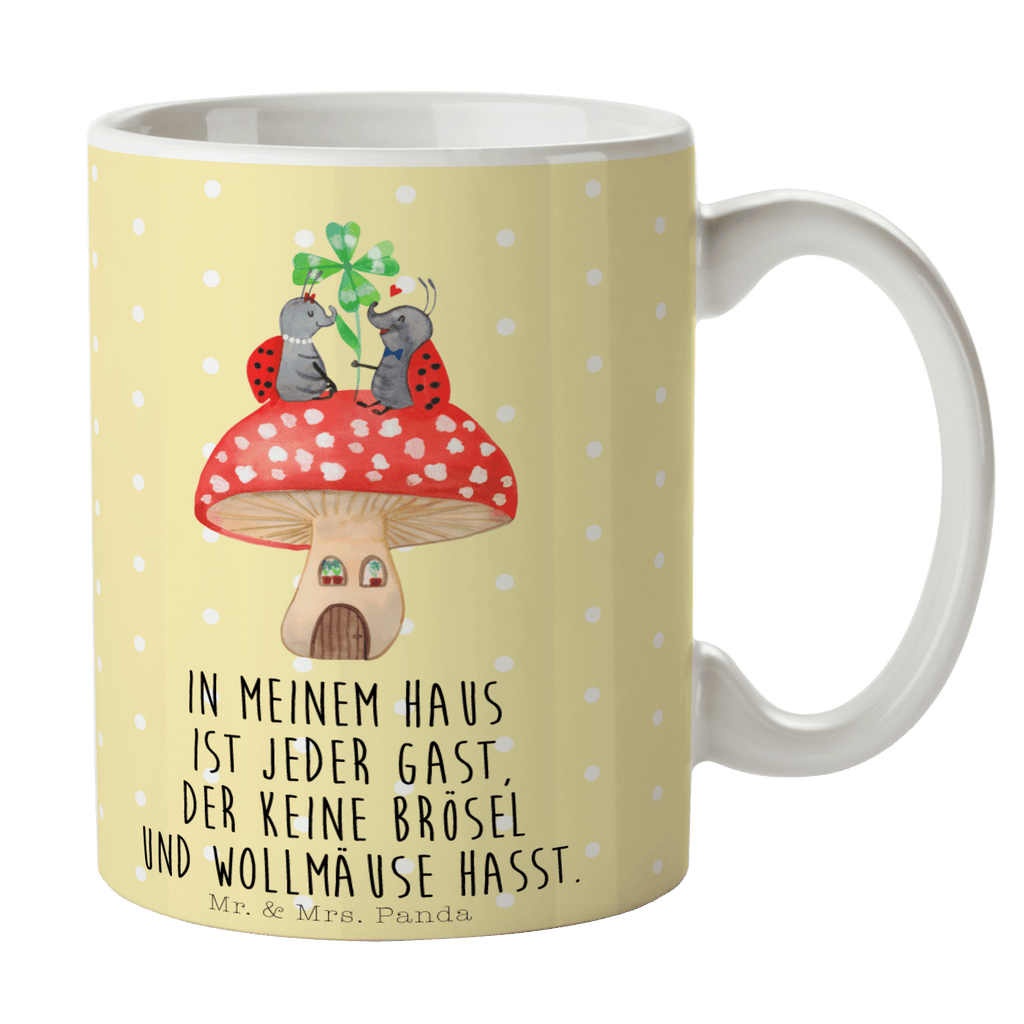 Tasse Marienkäfer Paar Fliegenpilz Tasse, Kaffeetasse, Teetasse, Becher, Kaffeebecher, Teebecher, Keramiktasse, Porzellantasse, Büro Tasse, Geschenk Tasse, Tasse Sprüche, Tasse Motive, Tiermotive, Gute Laune, lustige Sprüche, Tiere, Haus, Wohnung, zuhause, Fliegenpilz, Marienkäfer, Fleigenpilzhaus