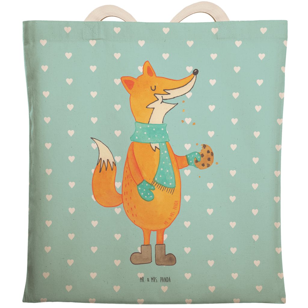 Einkaufstasche Fuchs Keks Tragetasche, Tasche, Beutel, Stofftasche, Baumwolltasche, Umhängetasche, Shopper, Einkaufstasche, Beuteltasche, Fuchs, Füchse, Backen Spruch, Kekse, Winter, Weihnachtszeit, Plätzchen, Liebe, Küche Deko