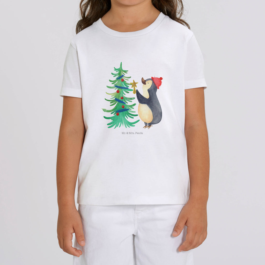 Organic Kinder T-Shirt Pinguin Weihnachtsbaum Kinder T-Shirt, Kinder T-Shirt Mädchen, Kinder T-Shirt Jungen, Winter, Weihnachten, Weihnachtsdeko, Nikolaus, Advent, Heiligabend, Wintermotiv, Pinguin