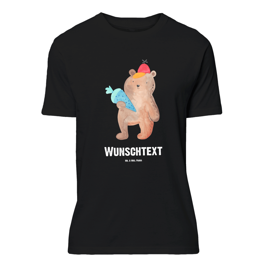 Personalisiertes T-Shirt Bär Schultüte T-Shirt Personalisiert, T-Shirt mit Namen, T-Shirt mit Aufruck, Männer, Frauen, Wunschtext, Bedrucken, Bär, Teddy, Teddybär, Bär Motiv, Schultüte, Erster Schultag Geschenk, Einschulung Geschenk, Schule Geschenk, Grundschule, Schulanfang, Schulbeginn