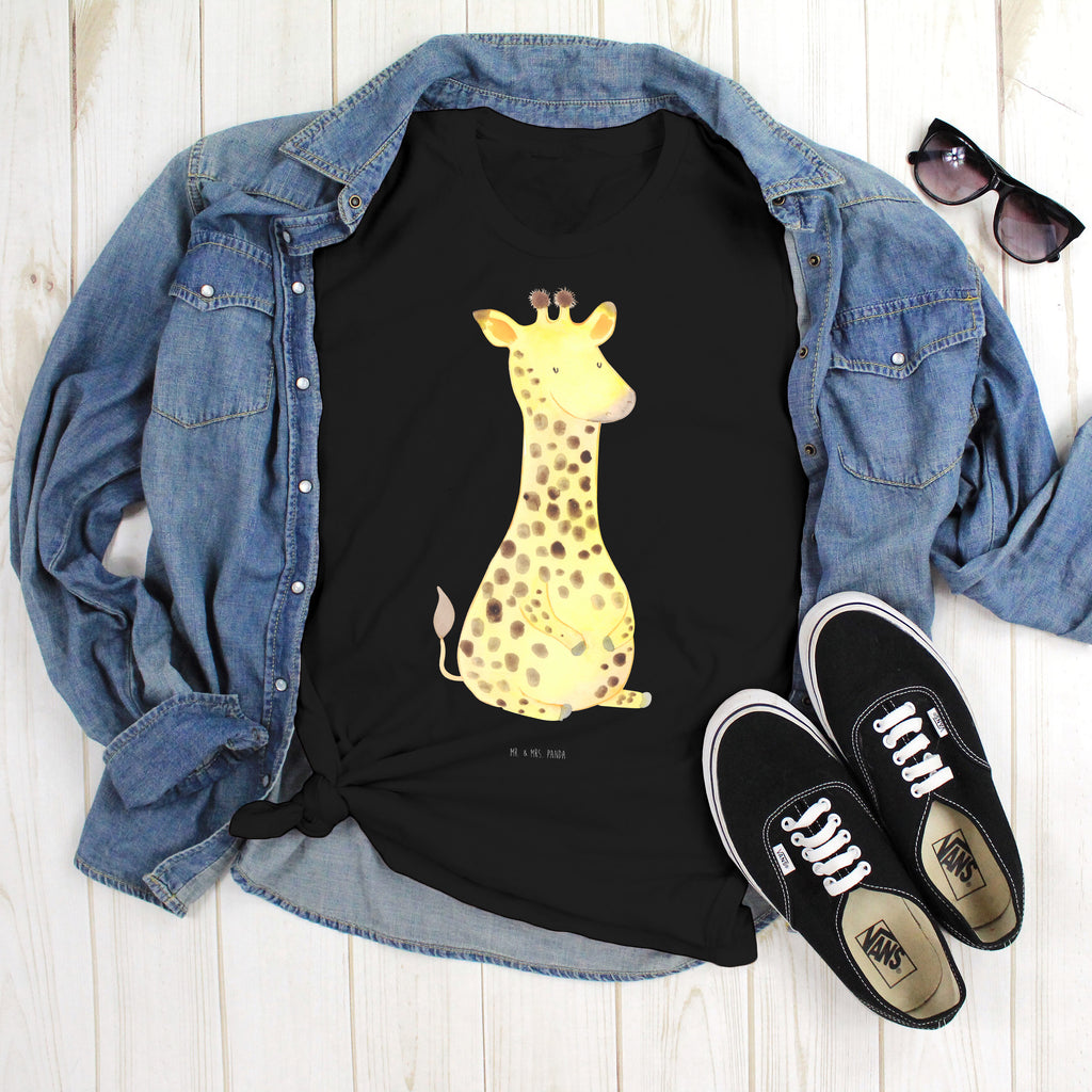 T-Shirt Standard Giraffe Zufrieden T-Shirt, Shirt, Tshirt, Lustiges T-Shirt, T-Shirt mit Spruch, Party, Junggesellenabschied, Jubiläum, Geburstag, Herrn, Damen, Männer, Frauen, Schlafshirt, Nachthemd, Sprüche, Afrika, Wildtiere, Giraffe, Zufrieden, Glück, Abenteuer