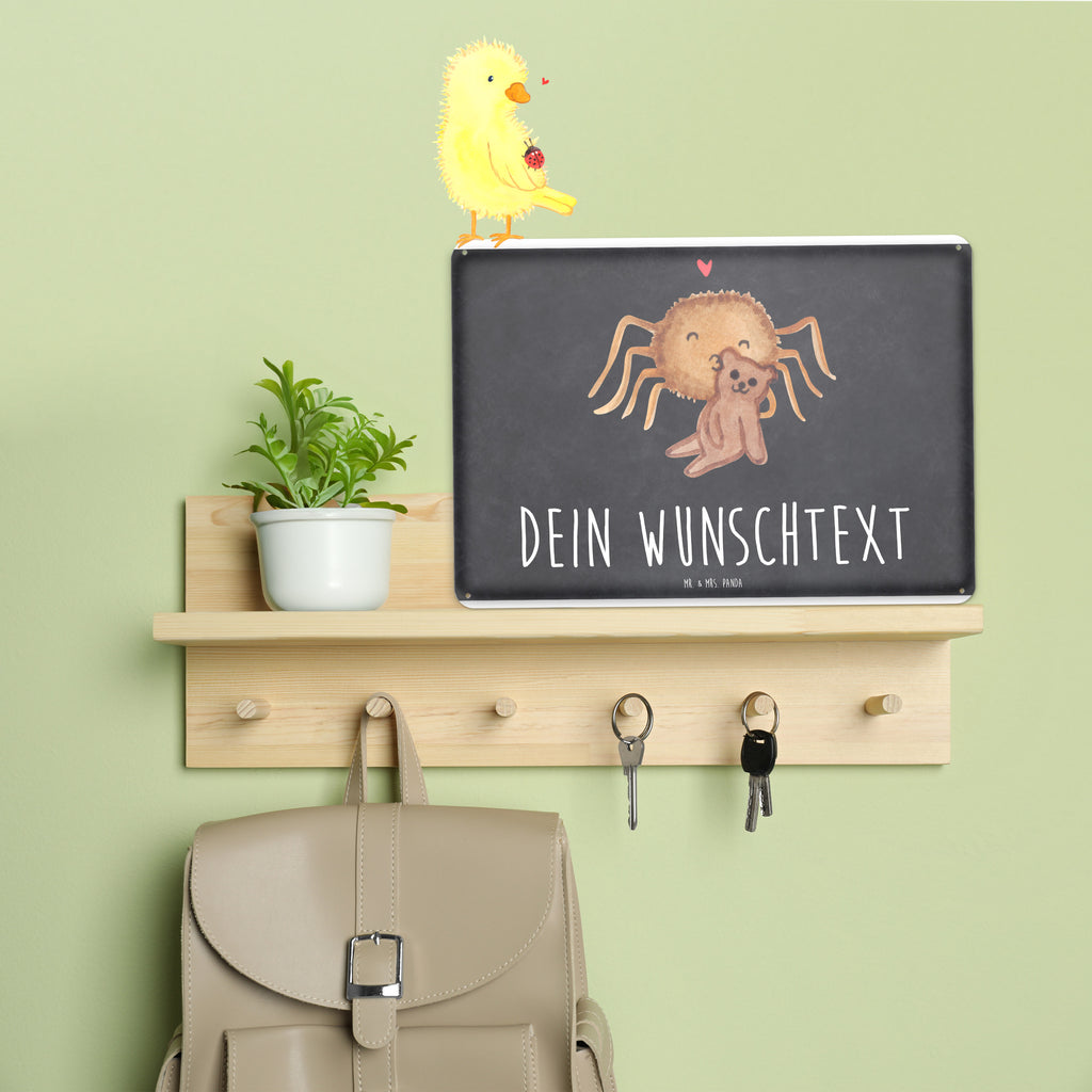 Personalisiertes Blechschild Spinne Agathe Teddy Blechschild, Metallschild, Geschenk Schild, Schild, Magnet-Metall-Schild, Deko Schild, Wandschild, Wand-Dekoration, Türschild, Spinne Agathe, Spinne, Agathe, Videos, Merchandise, Freundschaft, Liebesgeschenk, Verliebt, Liebesbeweis, Teddy, Treue, Miteinander, Dankeschön