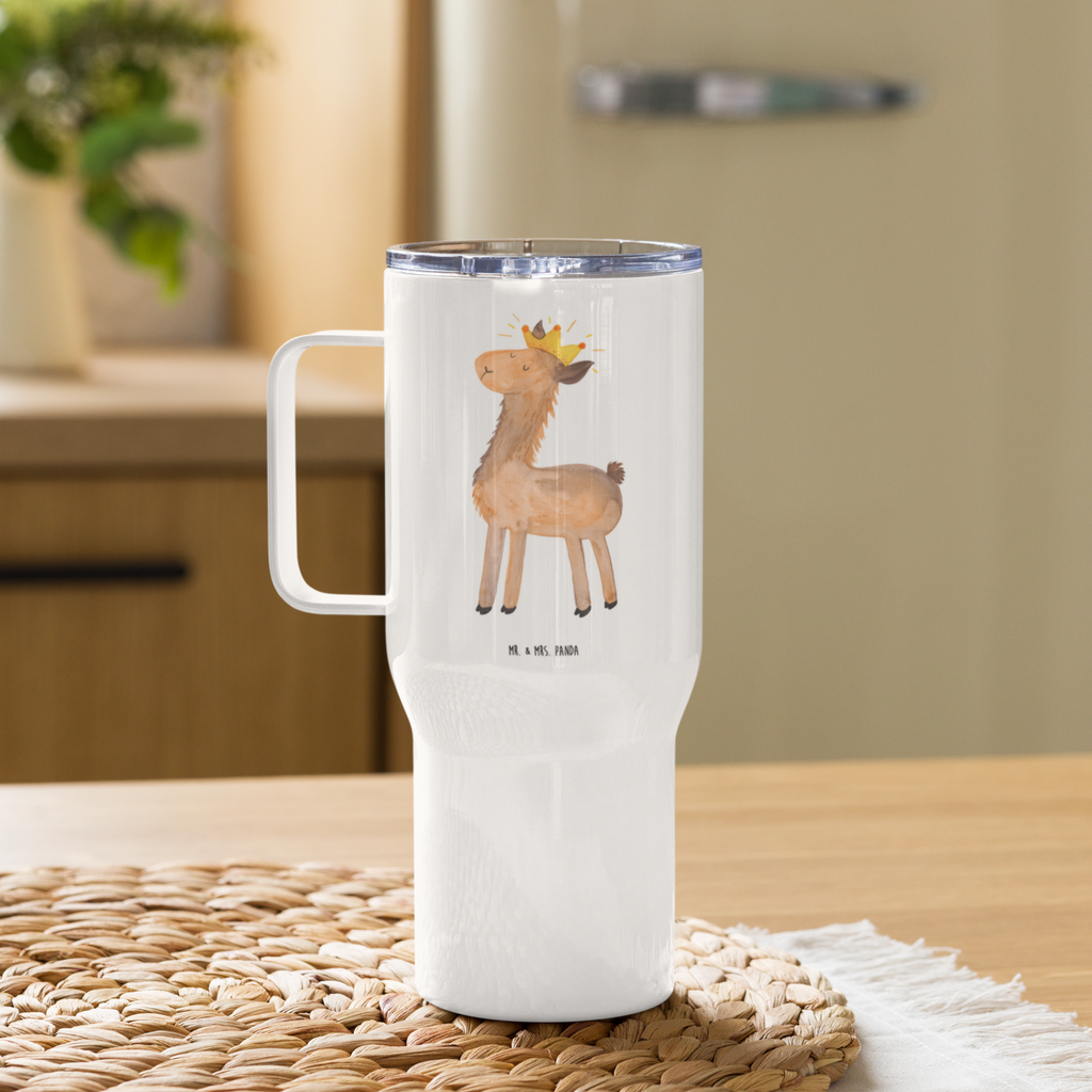 XXL Thermobecher Lama König Thermobecher, XL Thermobecher, Reisebecher, XL Reisetasse, Großer Thermobecher, Autobecher, Jumbo Becher, Lama, Alpaka, Lamas, König, Königin, Freundin, Mama, Papa, Büro Kollege, Kollegin, Chef, Vorgesetzter, Abi, Abitur