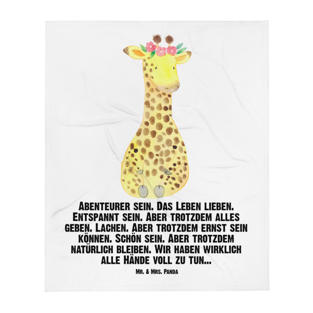 Kuscheldecke Giraffe Blumenkranz Decke, Wohndecke, Tagesdecke, Wolldecke, Sofadecke, Afrika, Wildtiere, Giraffe, Blumenkranz, Abenteurer, Selbstliebe, Freundin