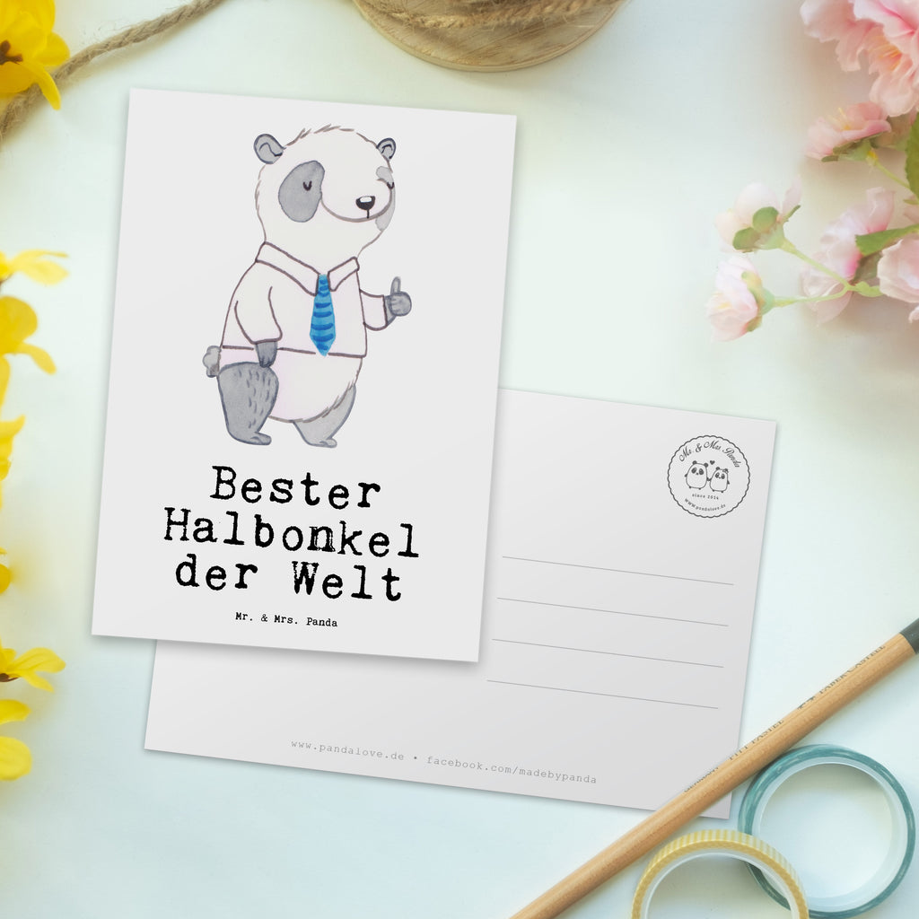 Postkarte Panda Bester Halbonkel der Welt Postkarte, Karte, Geschenkkarte, Grußkarte, Einladung, Ansichtskarte, Geburtstagskarte, Einladungskarte, Dankeskarte, Ansichtskarten, Einladung Geburtstag, Einladungskarten Geburtstag, für, Dankeschön, Geschenk, Schenken, Geburtstag, Geburtstagsgeschenk, Geschenkidee, Danke, Bedanken, Mitbringsel, Freude machen, Geschenktipp, Onkel, bester Onkel, Halbonkel, Stiefonkel, Stief, Stiefgeschwister, Familie, Kleinigkeit