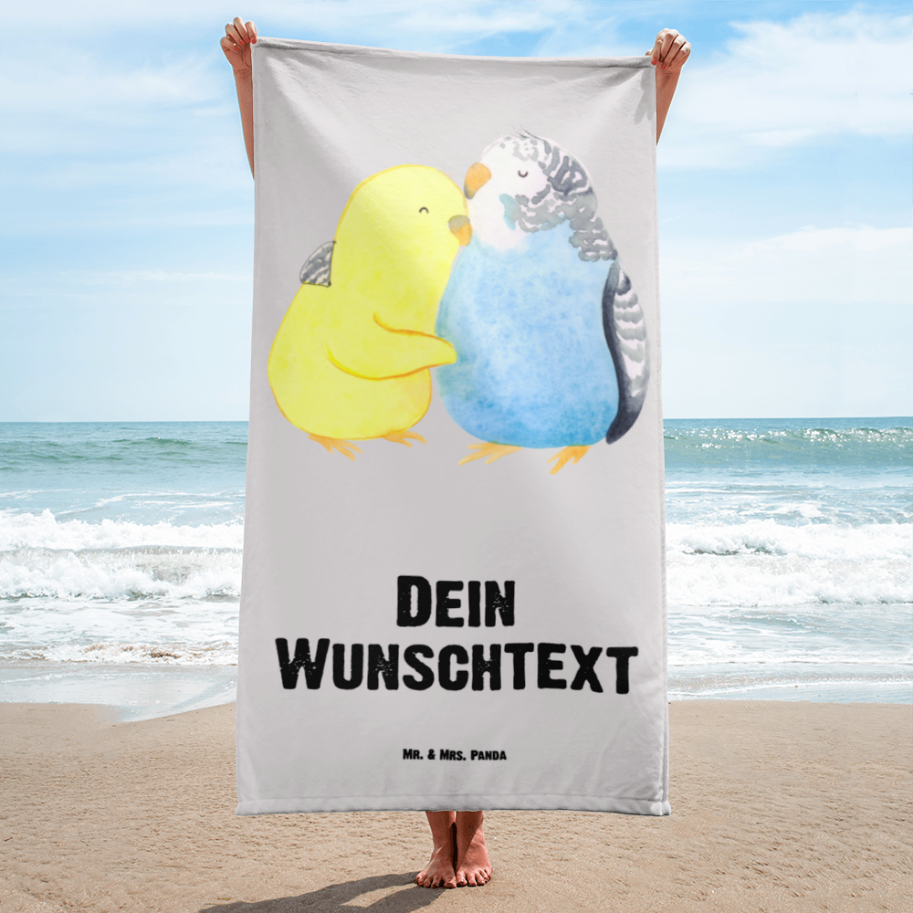 Handtuch mit Namen Wellensittich Liebe Personalisiertes Badehandtuch, Handtuch personalisiert, Handtuch mit Namen, Badetuch personalisiert, Handtuch bedrucken, Saunatuch mit Namen, Handtuch Geschenk, Liebe, Partner, Freund, Freundin, Ehemann, Ehefrau, Heiraten, Verlobung, Heiratsantrag, Liebesgeschenk, Jahrestag, Hocheitstag, Vögel, Wellensittich, Nähe, Kuscheln, Vertrauen