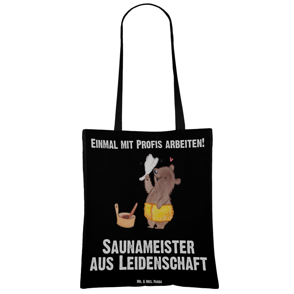 Tragetasche Saunameister aus Leidenschaft Beuteltasche, Beutel, Einkaufstasche, Jutebeutel, Stoffbeutel, Tasche, Shopper, Umhängetasche, Strandtasche, Schultertasche, Stofftasche, Tragetasche, Badetasche, Jutetasche, Einkaufstüte, Laptoptasche, Beruf, Ausbildung, Jubiläum, Abschied, Rente, Kollege, Kollegin, Geschenk, Schenken, Arbeitskollege, Mitarbeiter, Firma, Danke, Dankeschön