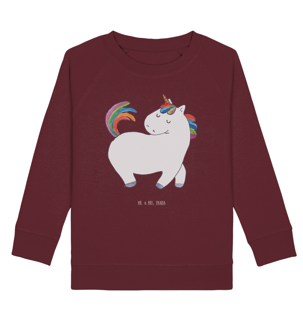 Organic Kinder Pullover Einhorn stolzierend Kinder Pullover, Kinder Sweatshirt, Jungen, Mädchen, Einhorn, Einhörner, Einhorn Deko, Pegasus, Unicorn, stolz, anders, bunt, Pferd, Reiter, Reiten, Freundin, Geschenk