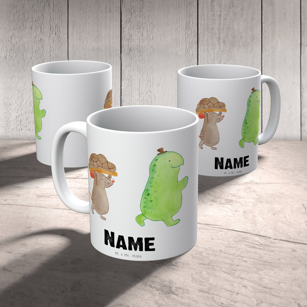 Personalisierte Tasse Schildkröte & Maus Personalisierte Tasse, Namenstasse, Wunschname, Personalisiert, Tasse, Namen, Drucken, Tasse mit Namen, Schildkröte, Maus, Freunde, Freundinnen, beste Freunde, beste Freundinnen