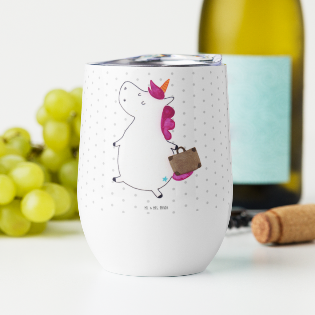 Weinbecher Einhorn Koffer Weinbecher, Glühwein Becher, Heißgetränke, Trinkbecher, Weinkelch, Weingläser, hochwertiger Weinbecher, Weinbecher Reisen, Weinbecher unterwegs, Thermobecher, Glühweinbecher, Einhorn, Einhörner, Einhorn Deko, Pegasus, Unicorn, unicorn, Koffer, Verreisen, Reise, Gepäck, Abenteuer, Erwachsen, Kind, albern, Spaß, lustig, witzig