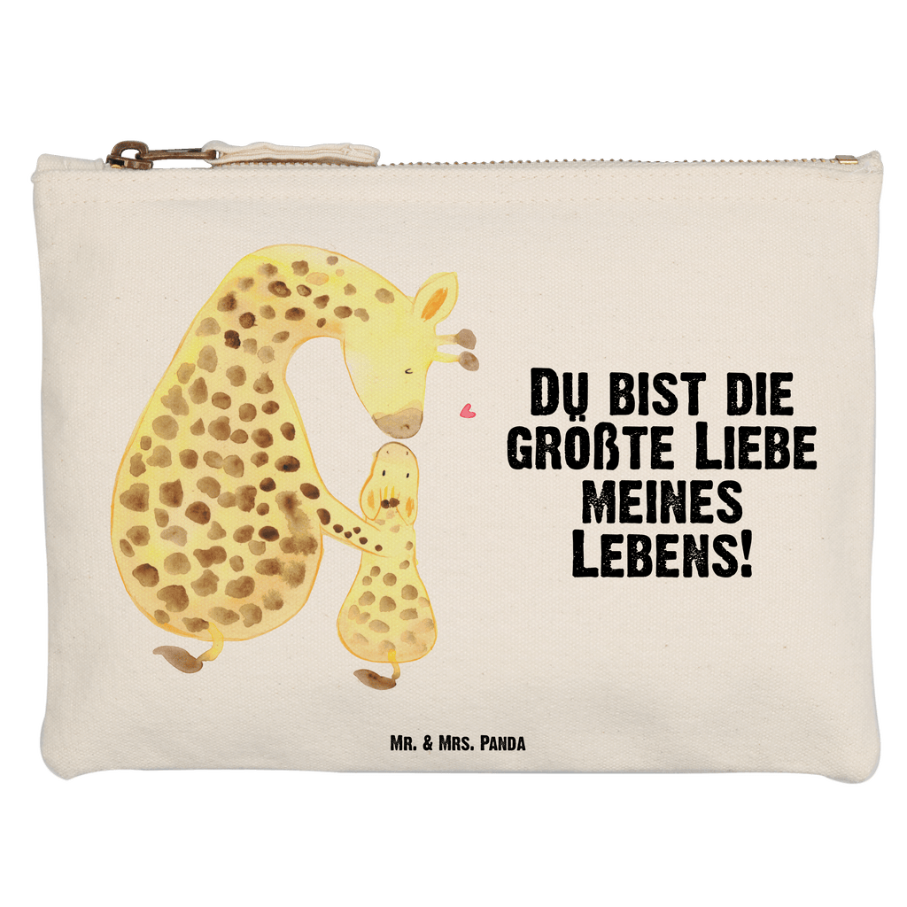 Schminktasche Giraffe mit Kind Schminktasche, Kosmetiktasche, Kosmetikbeutel, Stiftemäppchen, Etui, Federmappe, Makeup, XXL, Schminketui, Kosmetiketui, Schlamperetui, Afrika, Wildtiere, Giraffe, Kind, Mutter, Mama, Tochter, Sohn, Lieblingsmensch