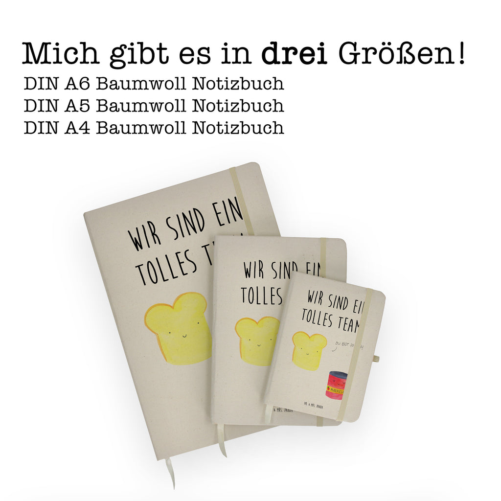 Baumwoll Notizbuch Toast Marmelade Notizen, Eintragebuch, Tagebuch, Notizblock, Adressbuch, Journal, Kladde, Skizzenbuch, Notizheft, Schreibbuch, Schreibheft, Tiermotive, Gute Laune, lustige Sprüche, Tiere, Toast, Marmelade, Dreamteam, süße Postkarte, süß, Küche Deko, Küche Spruch, Frühstück Einladung, Brot, Toastbrot