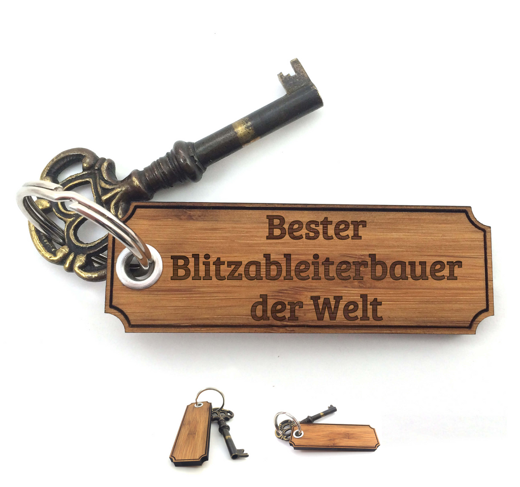 Schlüsselanhänger Classic Gravur Blitzableiterbauer Schlüsselanhänger, Anhänger, Taschenanhänger, Glücksbringer, Schlüsselbund, Schlüsselanhänger Holz, Schlüsselanhänger aus Holz, Holz Schlüsselanhänger, Holzschlüsselanhänger, Geschenke, Schenken, Gravur