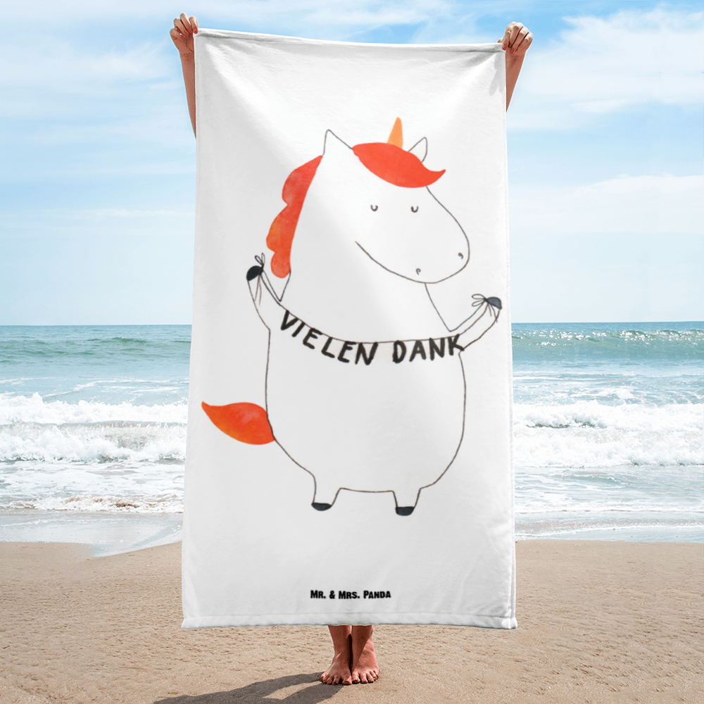 XL Badehandtuch Einhorn Dankeschön Handtuch, Badetuch, Duschtuch, Strandtuch, Saunatuch, Einhorn, Einhörner, Einhorn Deko, Pegasus, Unicorn, Danke, vielen Dank, Dankeschön, Danksagung