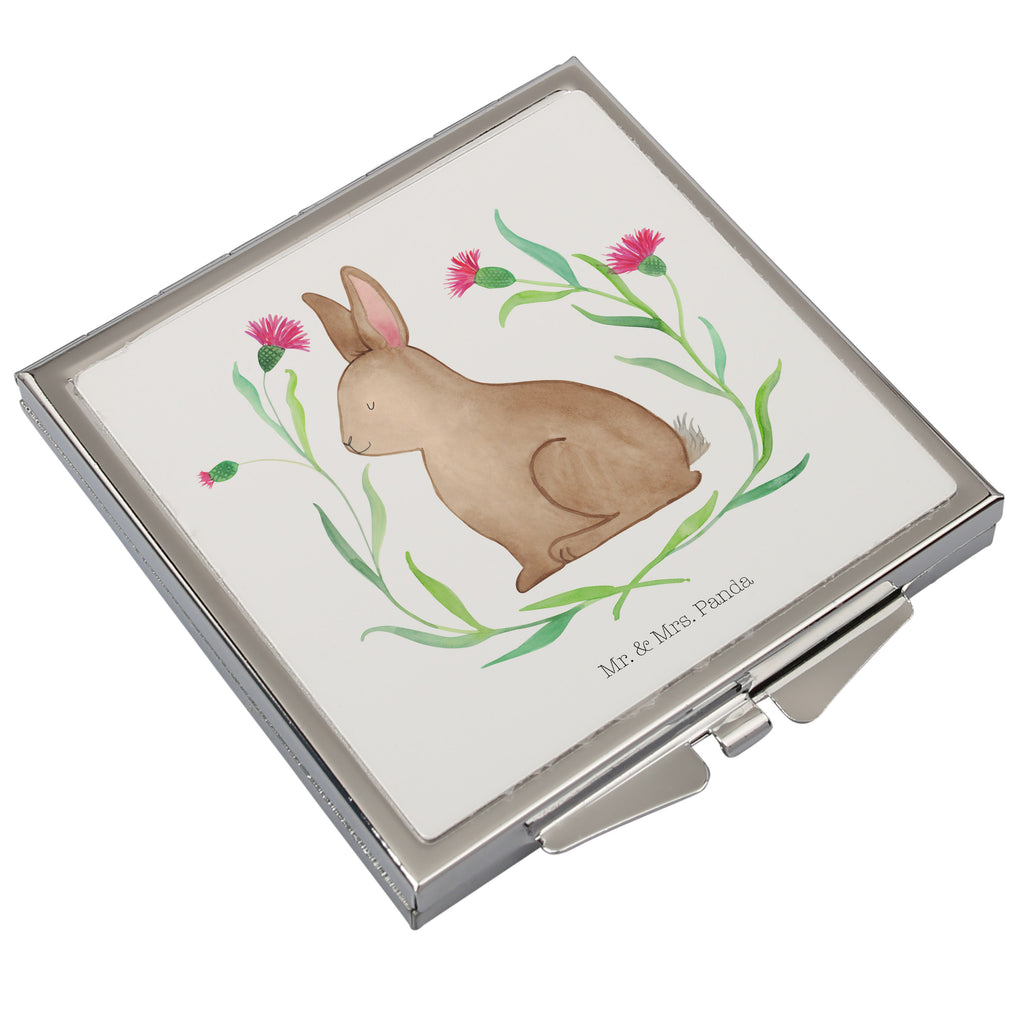 Handtaschenspiegel quadratisch Hase Sitzen Spiegel, Handtasche, Quadrat, silber, schminken, Schminkspiegel, Ostern, Osterhase, Ostergeschenke, Osternest, Osterdeko, Geschenke zu Ostern, Ostern Geschenk, Ostergeschenke Kinder, Ostern Kinder, Frohe Ostern, Ostergrüße, Osterblume, Liebe, Grüße, Hase, Kaninchen