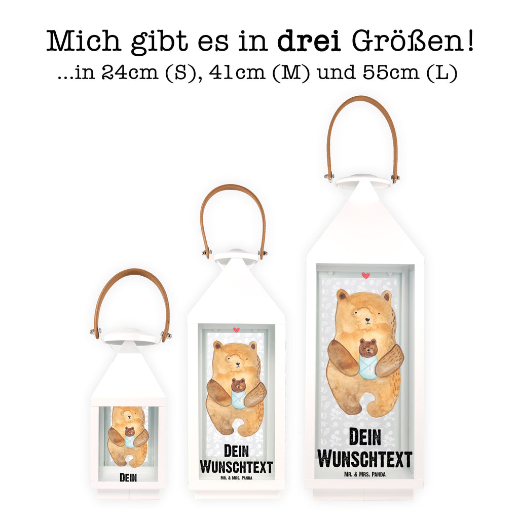 Personalisierte Deko Laterne Bär mit Baby Gartenlampe, Gartenleuchte, Gartendekoration, Gartenlicht, Laterne kleine Laternen, XXL Laternen, Laterne groß, Bär, Teddy, Teddybär, Eltern, Mutter, Baby, Taufe, Geburt, Nichte, Neffe, Enkel, Enkelin, Täufling, Geburtstag, Glückwunsch