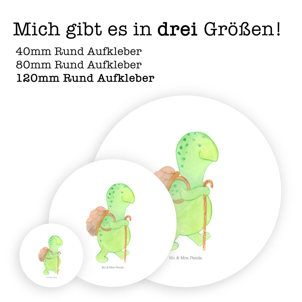 Rund Aufkleber Schildkröte Wanderer Sticker, Aufkleber, Etikett, Kinder, rund, Schildkröte, Schildkröten, Motivation, Motivationsspruch, Motivationssprüche, Neuanfang