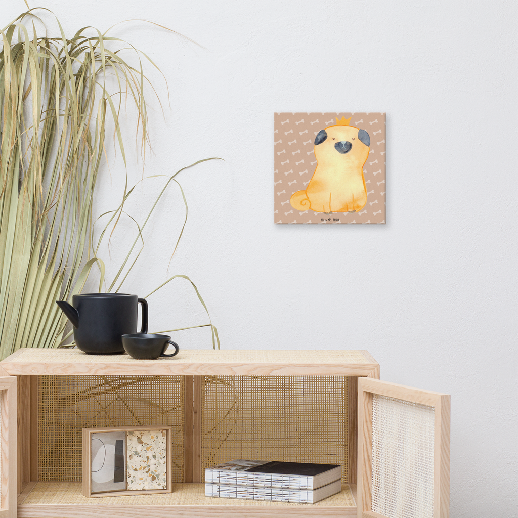 Leinwand Bild Mops Krone Leinwand, Bild, Kunstdruck, Wanddeko, Dekoration, Hund, Hundemotiv, Haustier, Hunderasse, Tierliebhaber, Hundebesitzer, Sprüche, Mops, allergisch, kinderlos, Hausregel, Hundebesitzer. Spruch, lustig