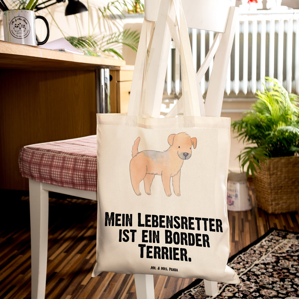 Tragetasche Border Terrier Lebensretter Beuteltasche, Beutel, Einkaufstasche, Jutebeutel, Stoffbeutel, Tasche, Shopper, Umhängetasche, Strandtasche, Schultertasche, Stofftasche, Tragetasche, Badetasche, Jutetasche, Einkaufstüte, Laptoptasche, Hund, Hunderasse, Rassehund, Hundebesitzer, Geschenk, Tierfreund, Schenken, Welpe, Border Terrier