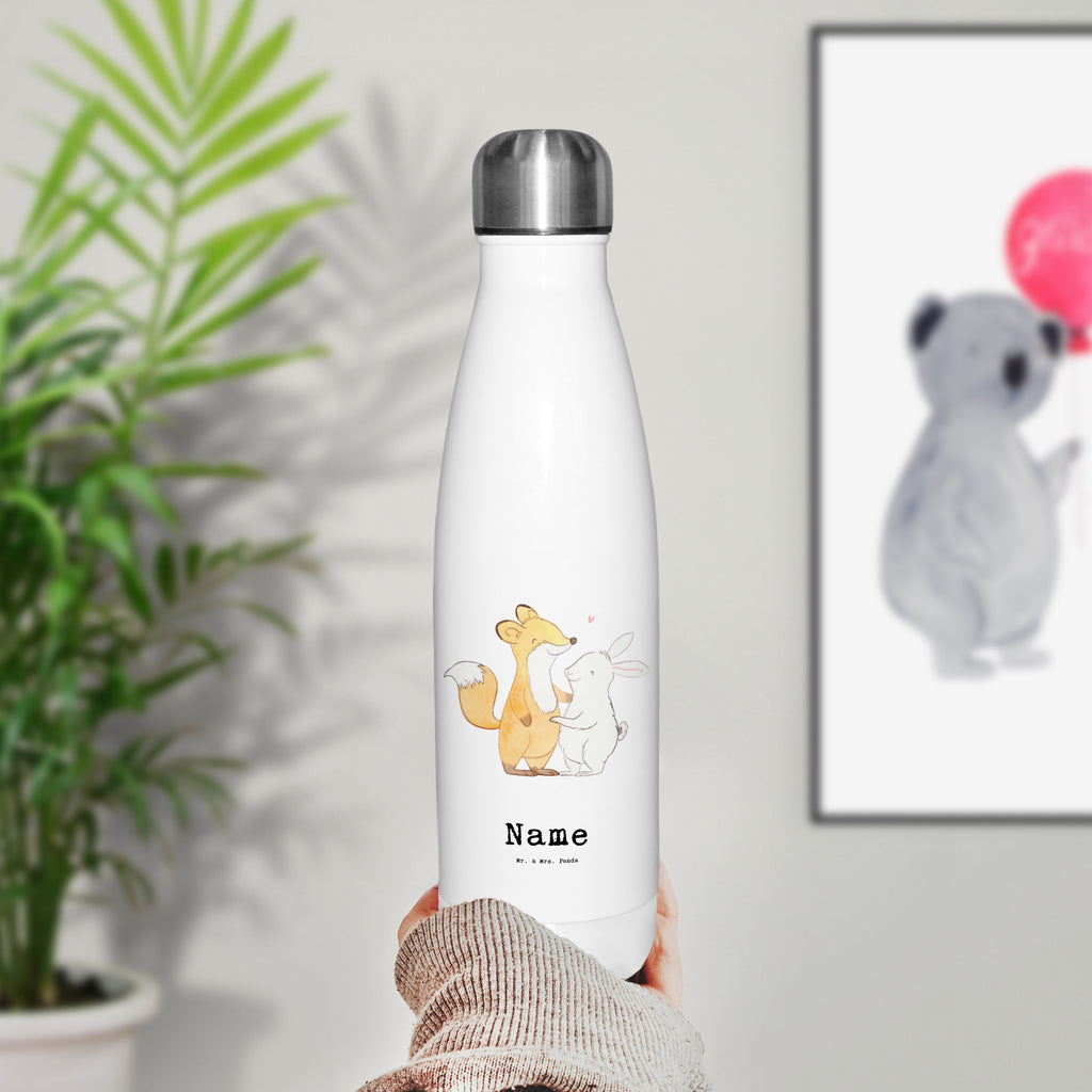 Personalisierte Thermosflasche Fuchs Hase Freunde treffen Personalisierte Isolierflasche, Personalisierte Thermoflasche, Personalisierte Trinkflasche, Trinkflasche Mit Namen, Wunschname, Bedrucken, Namensflasche, Geschenk, Sport, Sportart, Hobby, Schenken, Danke, Dankeschön, Auszeichnung, Gewinn, Sportler, Freunde treffen