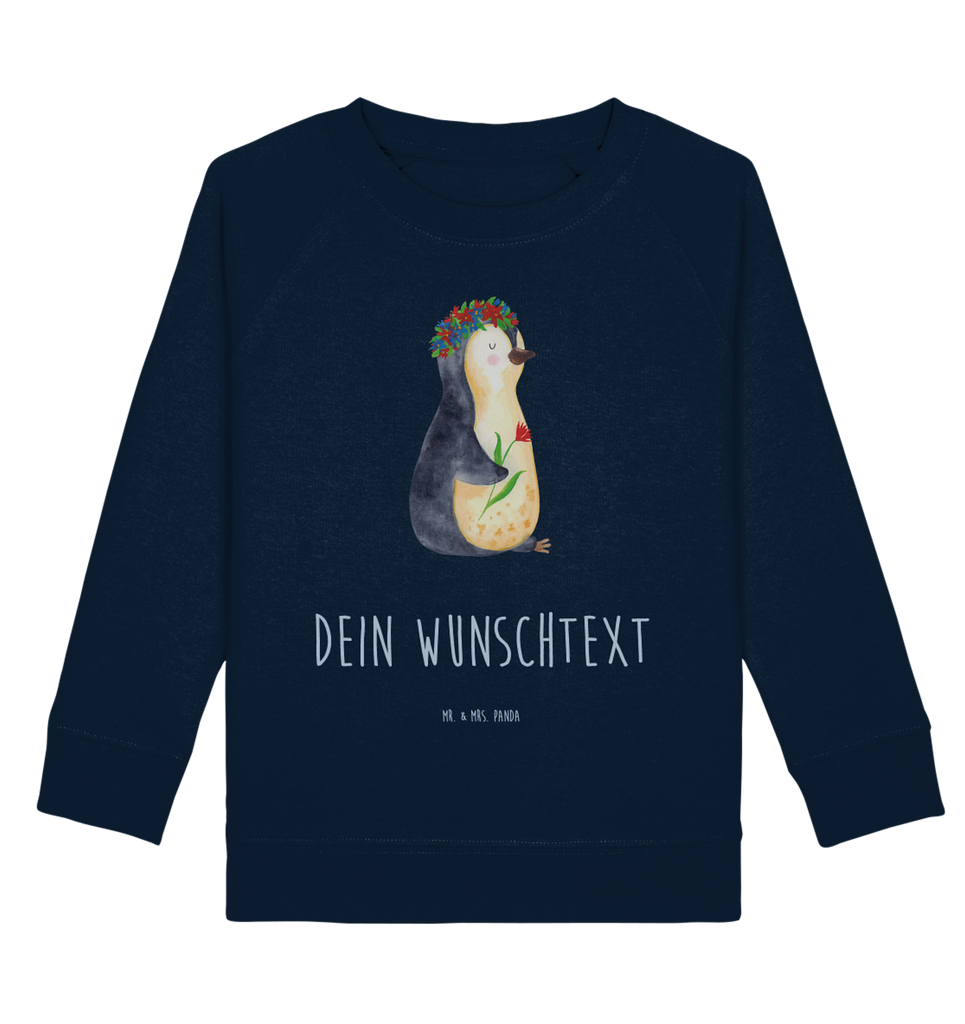 Personalisierter Kinder Pullover Pinguin Blumenkranz Personalisierter Kinder Pullover, Personalisiertes Kinder Sweatshirt, Jungen, Mädchen, Pinguin, Pinguine, Blumenkranz, Universum, Leben, Wünsche, Ziele, Lebensziele, Motivation, Lebenslust, Liebeskummer, Geschenkidee