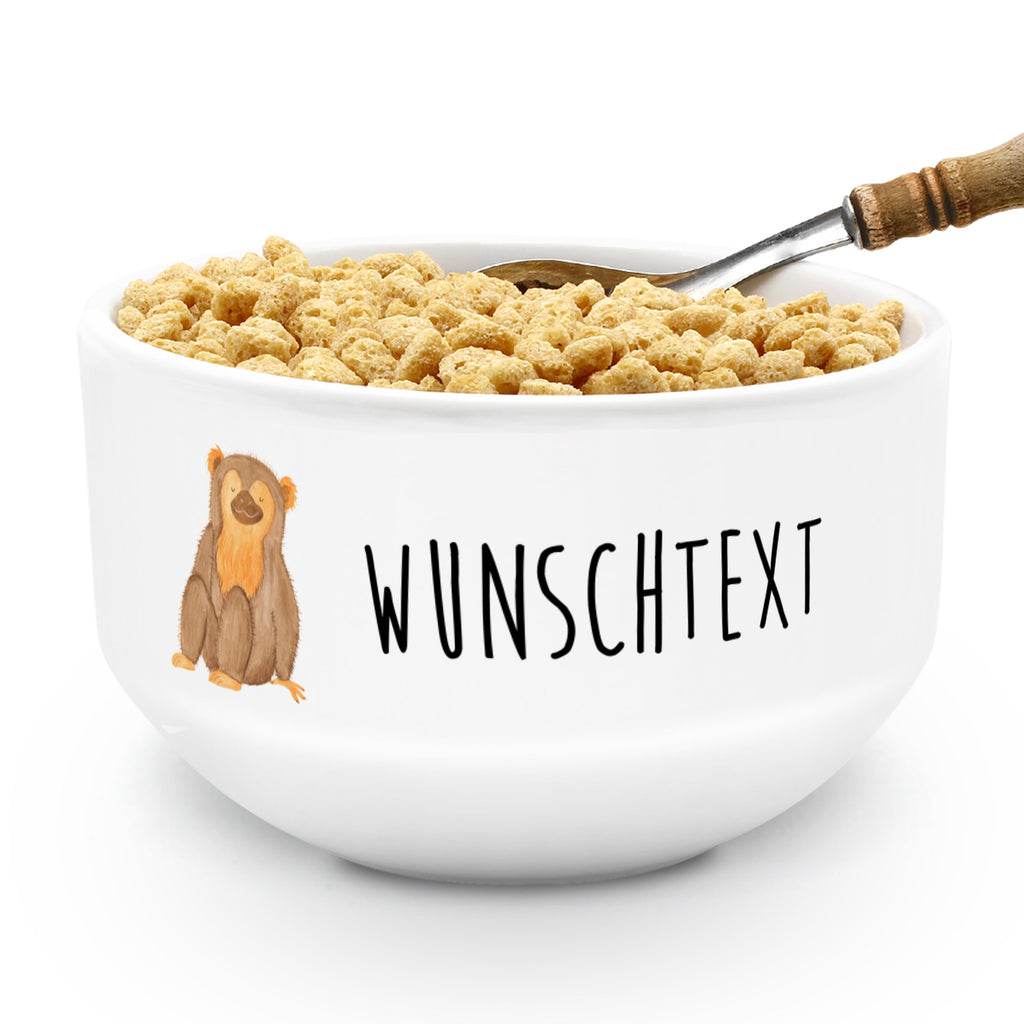 Personalisierte Müslischale Affe Müslischale, Müslischüssel, Früstücksschüssel, Schüssel, Keramik Schüssel, Dessertschüssel, Salatschüssel, Suppenschüssel, Obstschale, Porzellan Schale, Snackschale, Afrika, Wildtiere, Affe, Äffchen, Affen, Selbstliebe, Respekt, Motivation, Selbstachtung, Liebe, Selbstbewusstsein, Selfcare