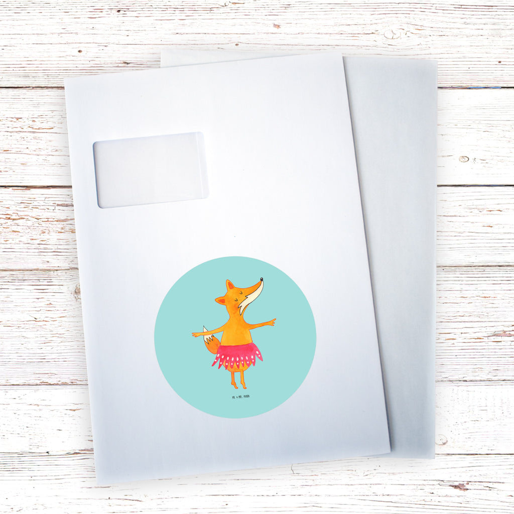 Rund Aufkleber Fuchs Ballerina Sticker, Aufkleber, Etikett, Fuchs, Fuchs Spruch, Füchse, Füchsin, Ballerina, Ballett, Tänzerin, Tanzen, Party, Einladung, Geburtstag