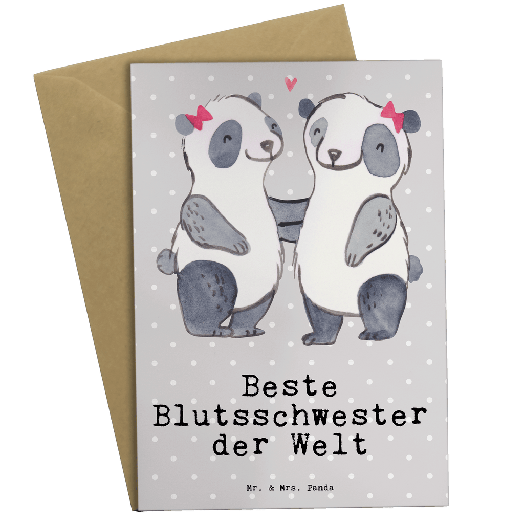 Grußkarte Panda Beste Blutsschwester der Welt Grußkarte, Klappkarte, Einladungskarte, Glückwunschkarte, Hochzeitskarte, Geburtstagskarte, Karte, Ansichtskarten, für, Dankeschön, Geschenk, Schenken, Geburtstag, Geburtstagsgeschenk, Geschenkidee, Danke, Bedanken, Mitbringsel, Freude machen, Geschenktipp, Blutsschwester, Blutsgeschwister, Freundin, Bae, Schwestern, Schwester, Geschwister, Schwesterherz, Sister, Familie, Kleinigkeit, Beste, Tochter, Liebe