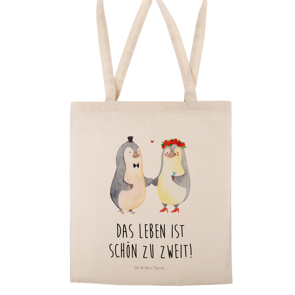 Tragetasche Pinguin Heirat Beuteltasche, Beutel, Einkaufstasche, Jutebeutel, Stoffbeutel, Tasche, Shopper, Umhängetasche, Strandtasche, Schultertasche, Stofftasche, Tragetasche, Badetasche, Jutetasche, Einkaufstüte, Laptoptasche, Liebe, Partner, Freund, Freundin, Ehemann, Ehefrau, Heiraten, Verlobung, Heiratsantrag, Liebesgeschenk, Jahrestag, Hocheitstag