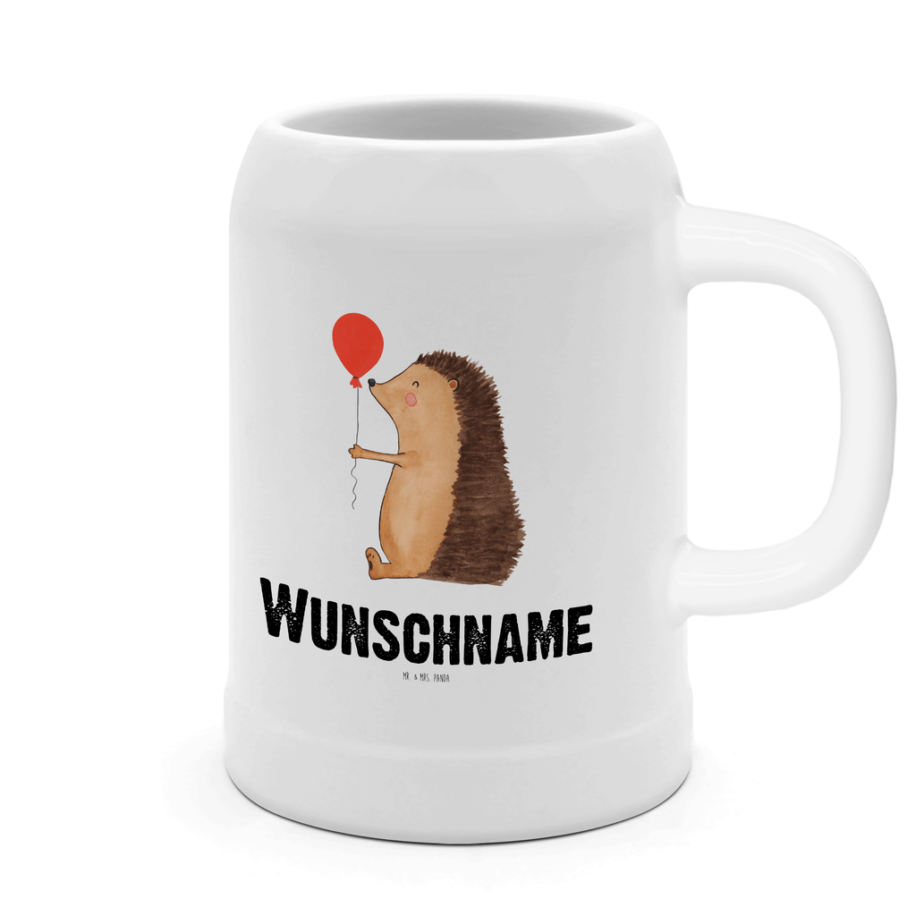 Personalisierter Bierkrug Igel mit Luftballon Bierkrug mit Namen, Bierkrug personalisieren, Bierglas mit Namen, Personalisierung, Bedrucken, Tiermotive, Gute Laune, lustige Sprüche, Tiere, Igel, Geburtstag, Herzlichen Glückwunsch, Glückwunsch, Geburtstagskind, Ballon, Happy Birthday