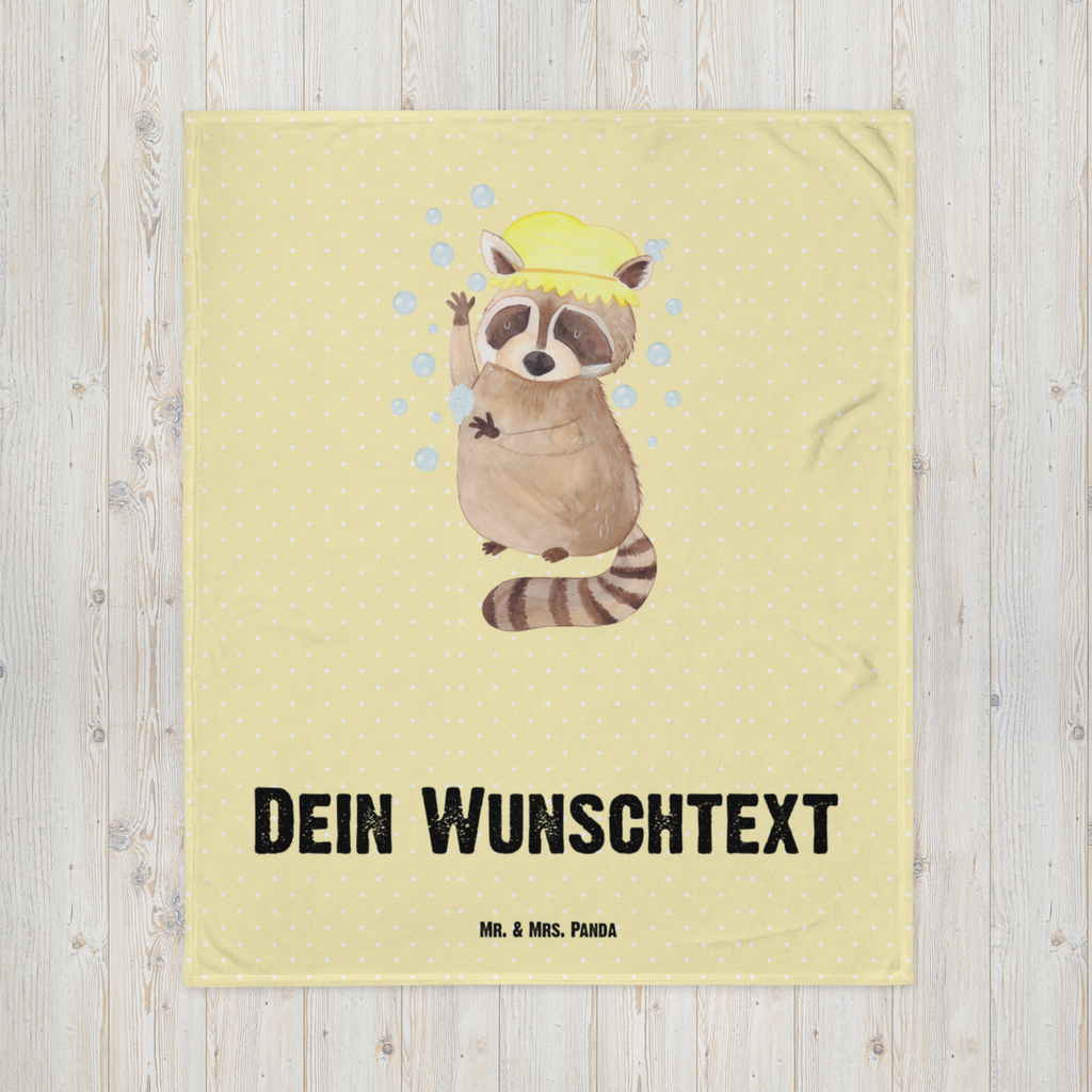 Personalisierte Decke Waschbär Personalisierte Decke, Decke mit Namen, Kuscheldecke mit Namen, Decke bedrucken, Kuscheldecke bedrucken, Tiermotive, Gute Laune, lustige Sprüche, Tiere, Waschbär, Tagträumen, Plan, Fröhlich, waschen, Seifenblasen