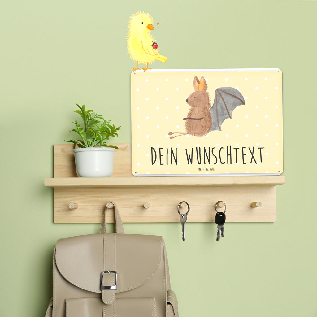 Personalisiertes Blechschild Fledermaus Sitzen Blechschild, Metallschild, Geschenk Schild, Schild, Magnet-Metall-Schild, Deko Schild, Wandschild, Wand-Dekoration, Türschild, Tiermotive, Gute Laune, lustige Sprüche, Tiere, Fledermaus, Fledermäuse, Motivation, entspannen