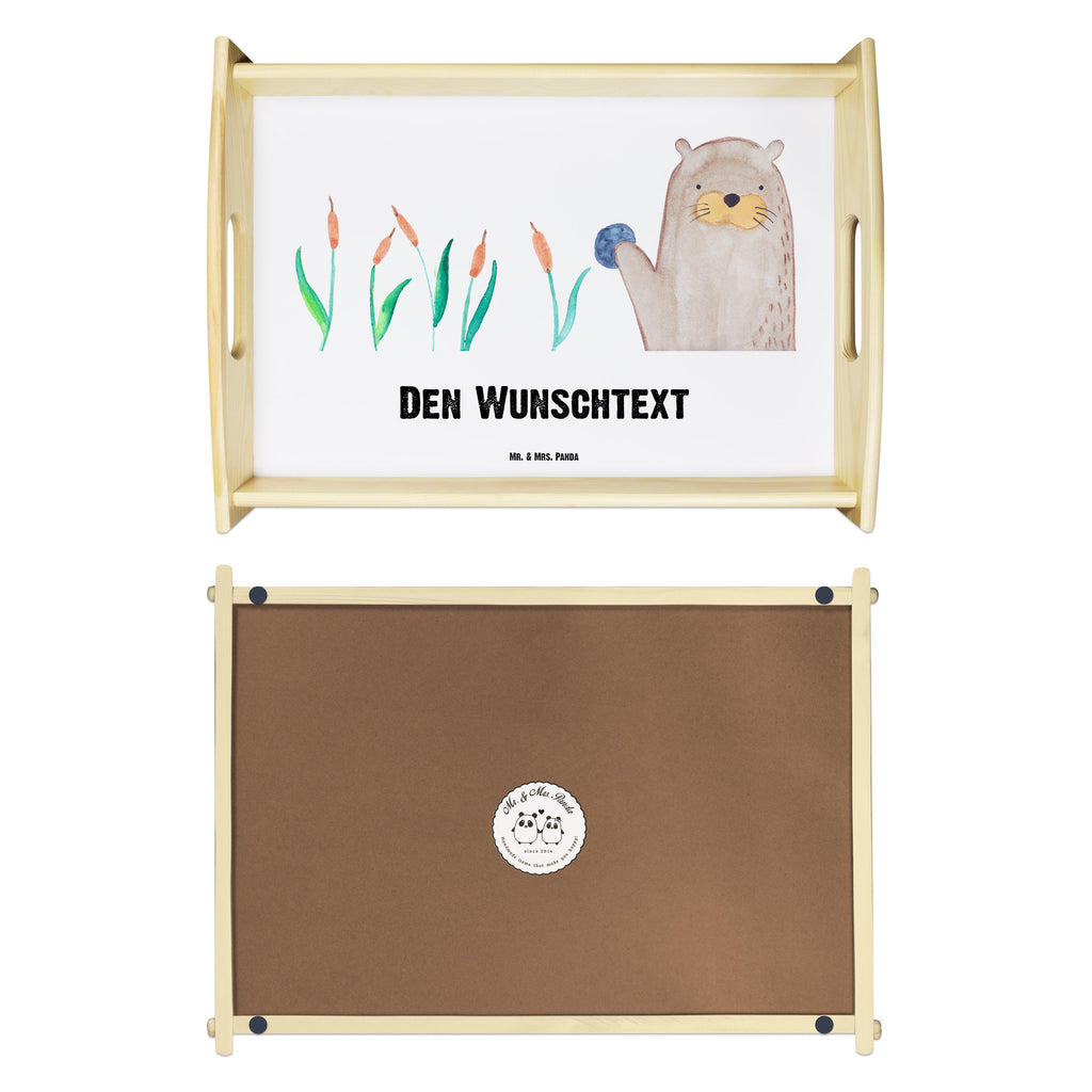 Personalisiertes Serviertablett Otter mit Stein Personalisiertes Serviertablett, Personalisiertes Tablett, Personalisiertes Holztablett, Personalisiertes Küchentablett, Personalisiertes Dekotablett, Personalisiertes Frühstückstablett, Serviertablett mit Namen, Tablett mit Namen, Otter, Fischotter, Seeotter, Otter Seeotter See Otter