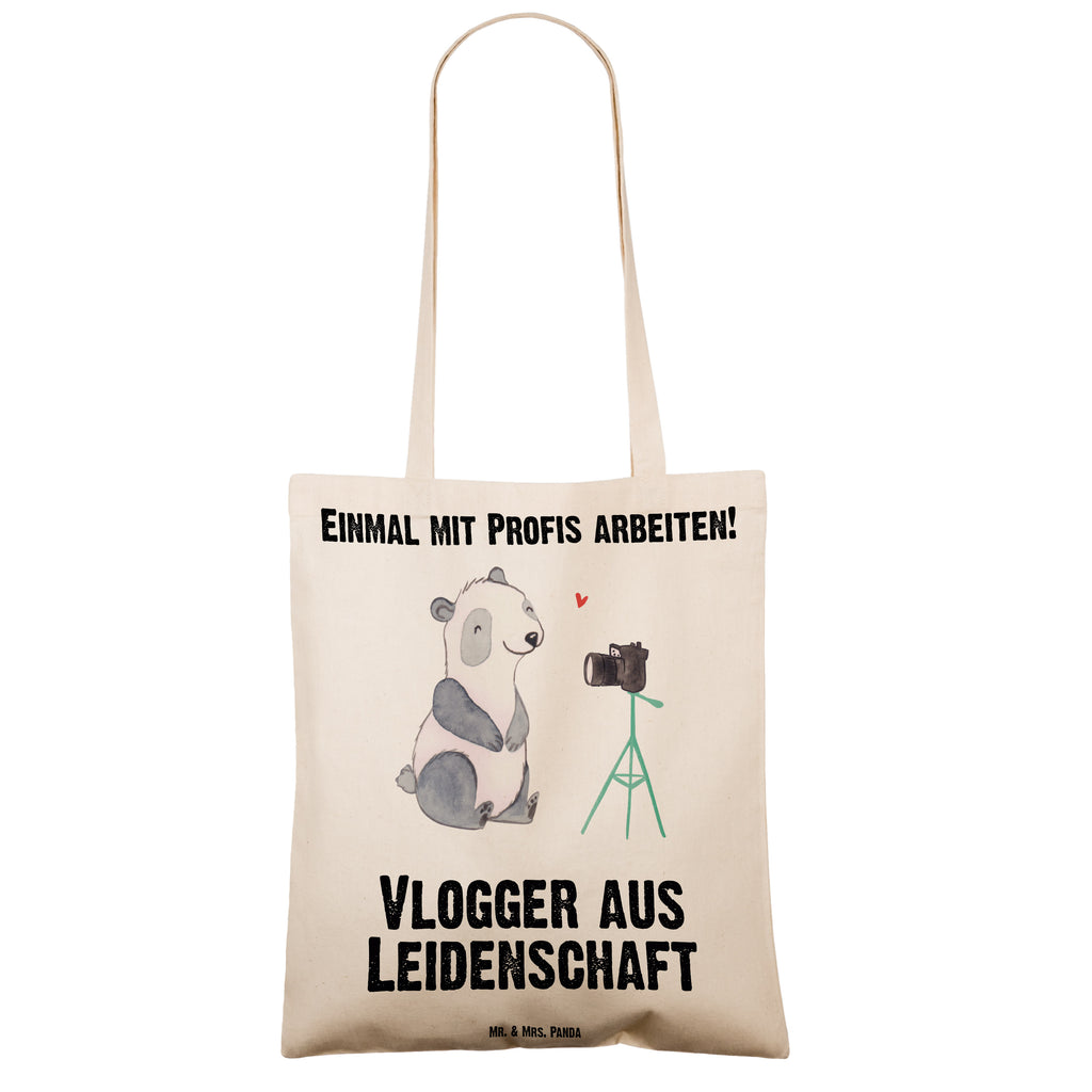 Tragetasche Vlogger aus Leidenschaft Beuteltasche, Beutel, Einkaufstasche, Jutebeutel, Stoffbeutel, Tasche, Shopper, Umhängetasche, Strandtasche, Schultertasche, Stofftasche, Tragetasche, Badetasche, Jutetasche, Einkaufstüte, Laptoptasche, Beruf, Ausbildung, Jubiläum, Abschied, Rente, Kollege, Kollegin, Geschenk, Schenken, Arbeitskollege, Mitarbeiter, Firma, Danke, Dankeschön