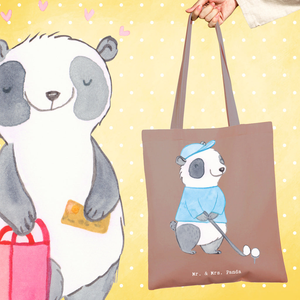 Tragetasche Panda Golfen Tage Beuteltasche, Beutel, Einkaufstasche, Jutebeutel, Stoffbeutel, Tasche, Shopper, Umhängetasche, Strandtasche, Schultertasche, Stofftasche, Tragetasche, Badetasche, Jutetasche, Einkaufstüte, Laptoptasche, Geschenk, Sport, Sportart, Hobby, Schenken, Danke, Dankeschön, Auszeichnung, Gewinn, Sportler, Golfen, Golf spielen, Golfplatz, Golfturnier, Golf Verein