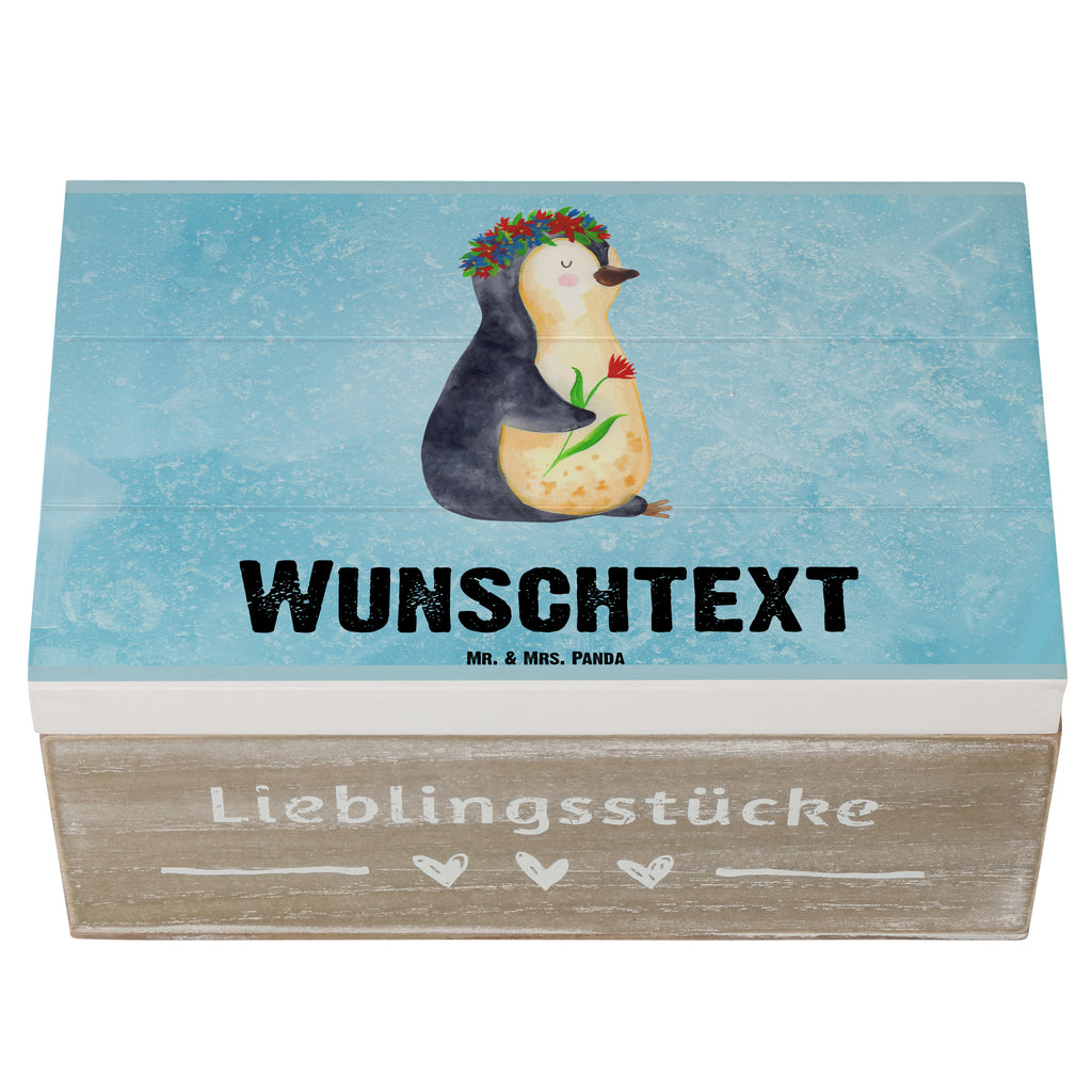 Personalisierte Holzkiste Pinguin Blumen Holzkiste mit Namen, Kiste mit Namen, Schatzkiste mit Namen, Truhe mit Namen, Schatulle mit Namen, Erinnerungsbox mit Namen, Erinnerungskiste, mit Namen, Dekokiste mit Namen, Aufbewahrungsbox mit Namen, Holzkiste Personalisiert, Kiste Personalisiert, Schatzkiste Personalisiert, Truhe Personalisiert, Schatulle Personalisiert, Erinnerungsbox Personalisiert, Erinnerungskiste Personalisiert, Dekokiste Personalisiert, Aufbewahrungsbox Personalisiert, Geschenkbox personalisiert, GEschenkdose personalisiert, Pinguin, Pinguine, Blumenkranz, Universum, Leben, Wünsche, Ziele, Lebensziele, Motivation, Lebenslust, Liebeskummer, Geschenkidee