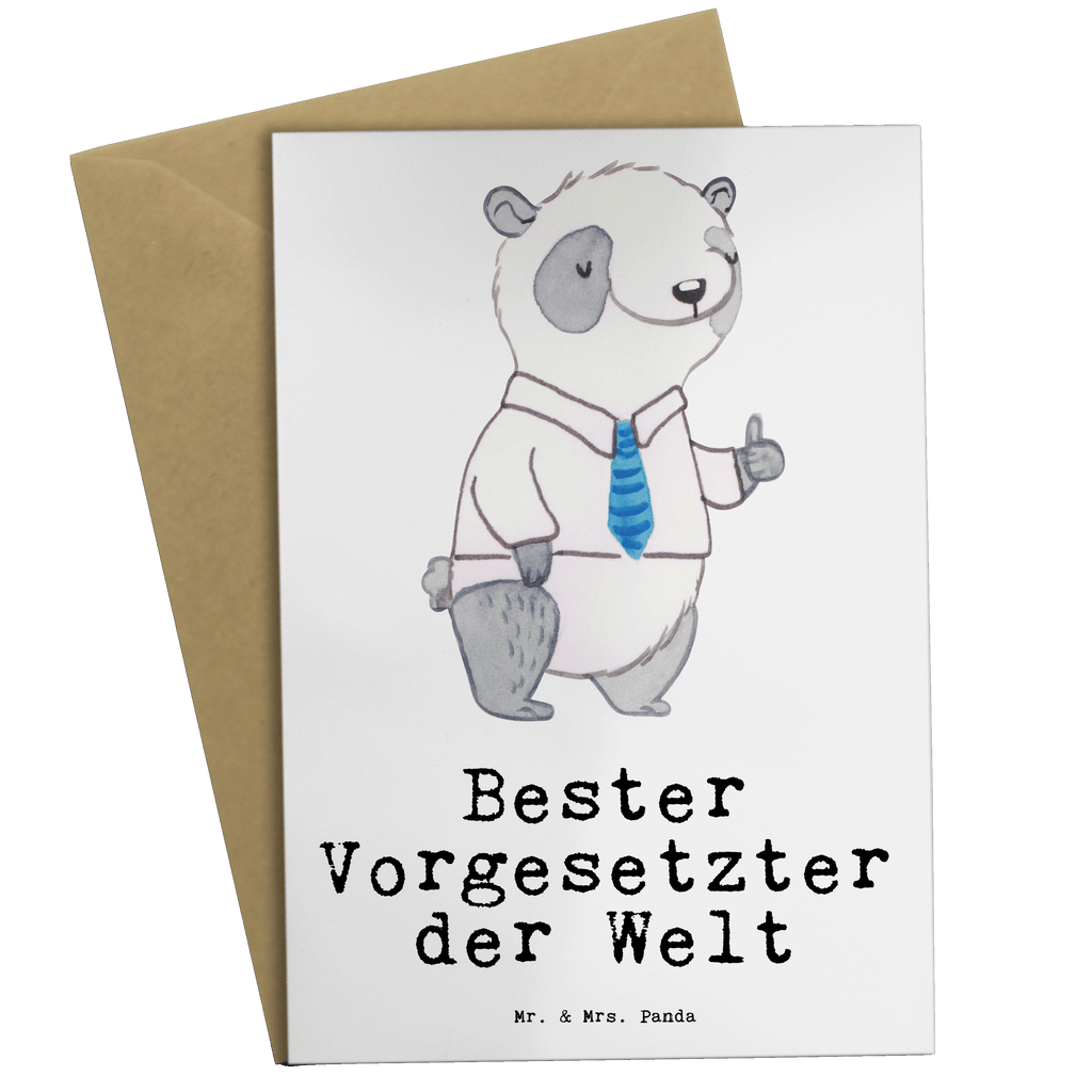 Grußkarte Panda Bester Vorgesetzter der Welt Grußkarte, Klappkarte, Einladungskarte, Glückwunschkarte, Hochzeitskarte, Geburtstagskarte, Karte, Ansichtskarten, für, Dankeschön, Geschenk, Schenken, Geburtstag, Geburtstagsgeschenk, Geschenkidee, Danke, Bedanken, Mitbringsel, Freude machen, Geschenktipp, Chef, Boss, Abschiedsgeschenk, Abteilungsleiter, Kollege, Vorgesetzter, Vorgesetzte, Arbeit, Leiter, Arbeitgeber, Führungskraft