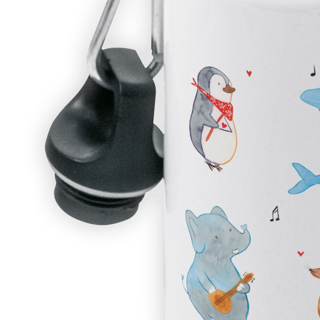 Kindertrinkflasche Big Band Kindertrinkflasche, Kinder Trinkflasche, Trinkflasche, Flasche, Kinderflasche, Kinder, Kids, Kindergarten Flasche, Grundschule, Jungs, Mädchen, Tiermotive, Gute Laune, lustige Sprüche, Tiere, Hund, Pinguin, Maus, Elefant, Delfin, Gitarre, Band, Triangel, Musikanten, Musik