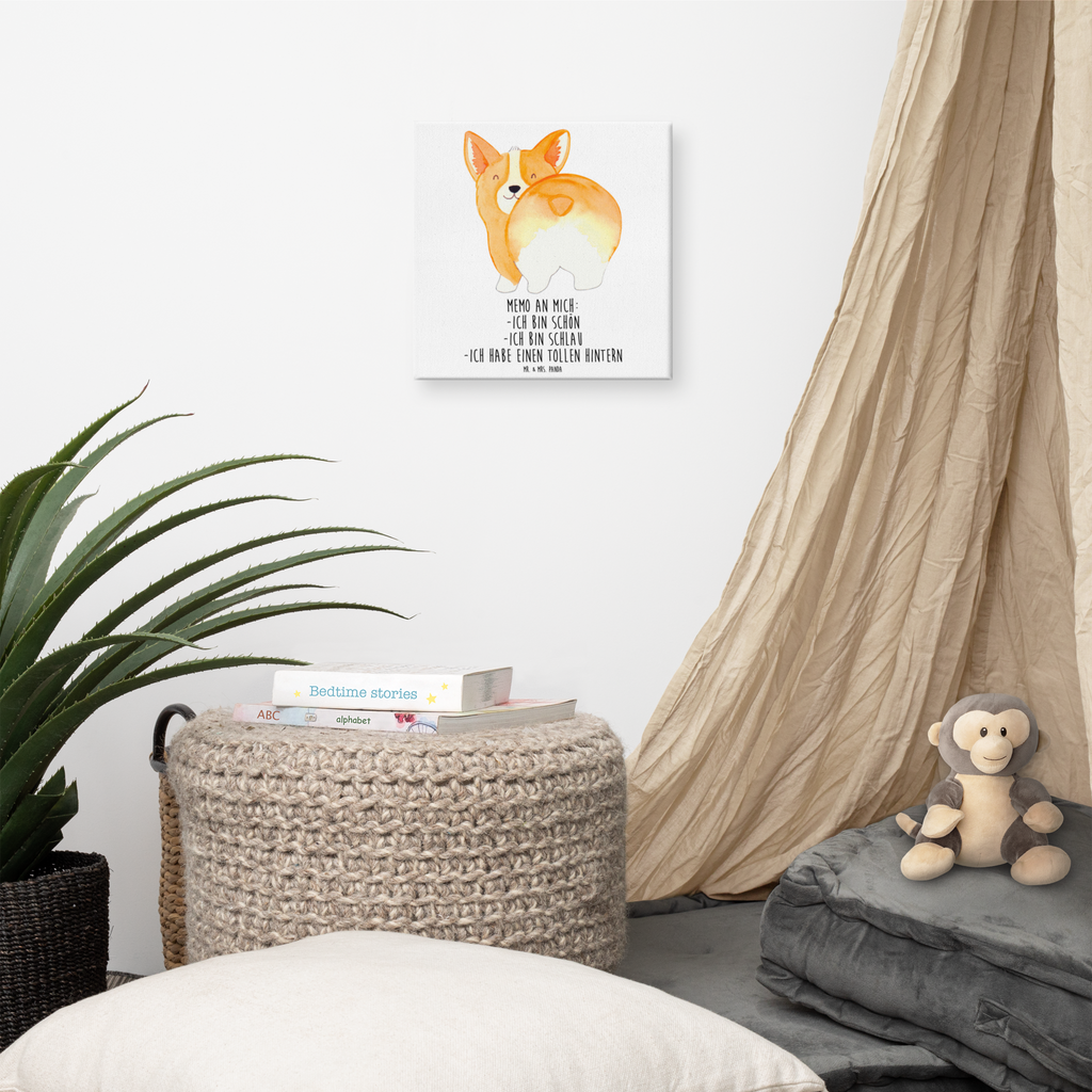 Leinwand Bild Corgi Po Leinwand, Bild, Kunstdruck, Wanddeko, Dekoration, Hund, Hundemotiv, Haustier, Hunderasse, Tierliebhaber, Hundebesitzer, Sprüche, Corgie, Hundeliebe, Motivation, Selbstliebe, Spruch