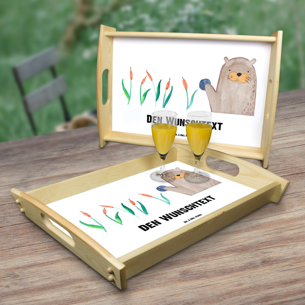 Personalisiertes Serviertablett Otter mit Stein Personalisiertes Serviertablett, Personalisiertes Tablett, Personalisiertes Holztablett, Personalisiertes Küchentablett, Personalisiertes Dekotablett, Personalisiertes Frühstückstablett, Serviertablett mit Namen, Tablett mit Namen, Otter, Fischotter, Seeotter, Otter Seeotter See Otter