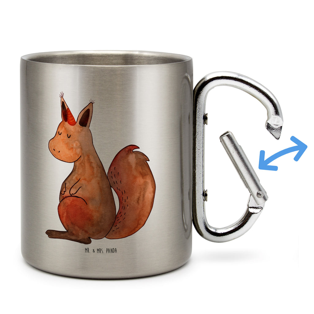 Edelstahlbecher Einhörnchen Glaube Edelstahltasse, Karabiner, Edelstahlbecher, Outdoor, Camping, Tasse, Becher, Einhorn, Einhörner, Einhorn Deko, Pegasus, Unicorn, Einhörnchen, Eichhörnchen, Eichhorn