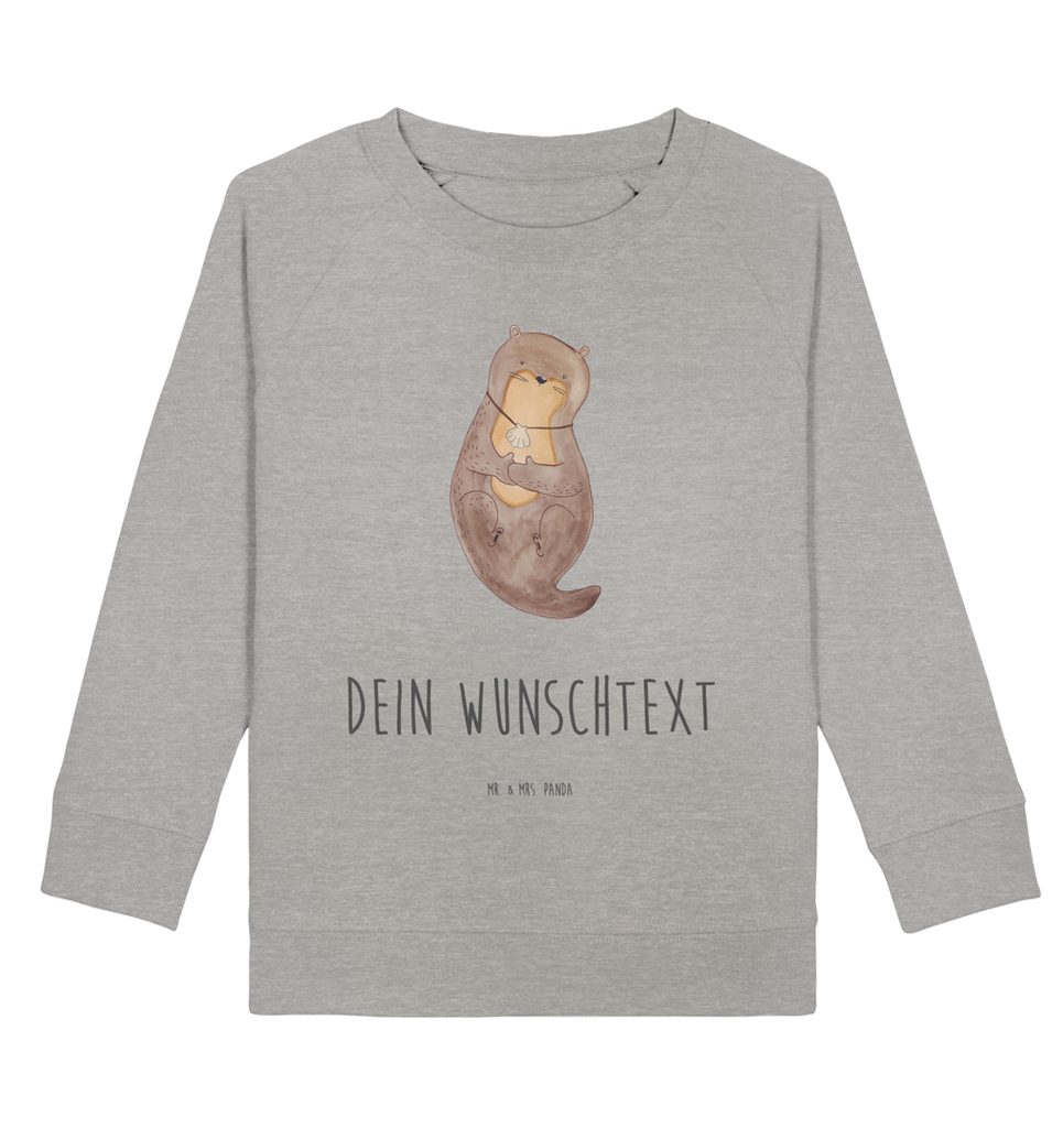 Personalisierter Kinder Pullover Otter mit Muschelmedaillon Personalisierter Kinder Pullover, Personalisiertes Kinder Sweatshirt, Jungen, Mädchen, Otter, Fischotter, Seeotter, Otterliebe, grübeln, träumen, Motivation, Tagträumen, Büro