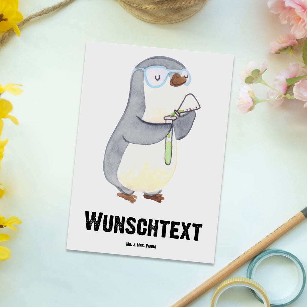 Personalisierte Postkarte Chemiker mit Herz Postkarte mit Namen, Postkarte bedrucken, Postkarte mit Wunschtext, Postkarte personalisierbar, Geschenkkarte mit Namen, Grußkarte mit Namen, Karte mit Namen, Einladung mit Namen, Ansichtskarte mit Namen, Geschenkkarte mit Wunschtext, Grußkarte mit Wunschtext, Karte mit Wunschtext, Einladung mit Wunschtext, Ansichtskarte mit Wunschtext, Beruf, Ausbildung, Jubiläum, Abschied, Rente, Kollege, Kollegin, Geschenk, Schenken, Arbeitskollege, Mitarbeiter, Firma, Danke, Dankeschön, Chemiker, Chemielaborant, Naturwissenschaftler, Labor, Studium, Forschung, Wissenschaftler