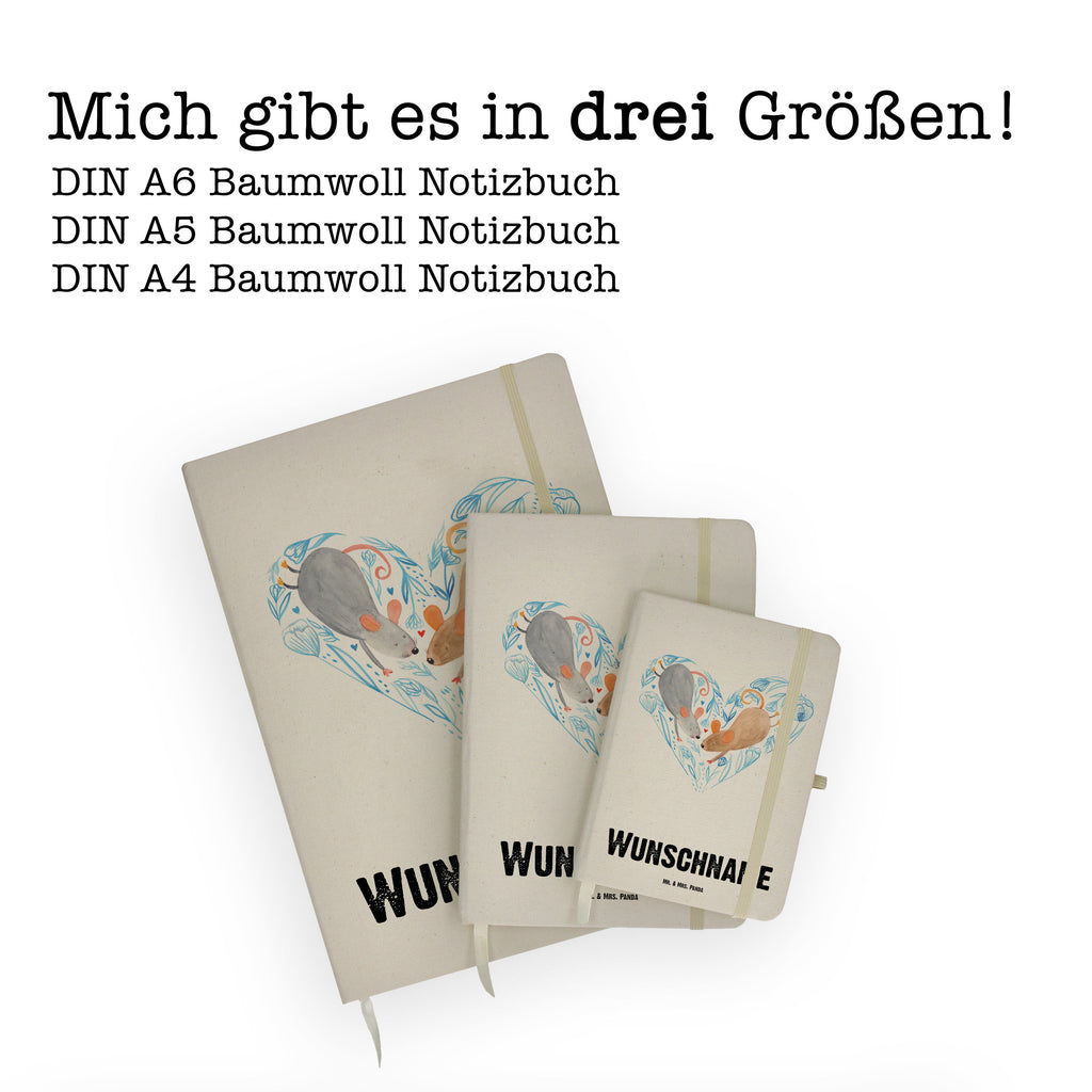 DIN A4 Personalisiertes Notizbuch Mäuse Herz Personalisiertes Notizbuch, Notizbuch mit Namen, Notizbuch bedrucken, Personalisierung, Namensbuch, Namen, Liebe, Partner, Freund, Freundin, Ehemann, Ehefrau, Heiraten, Verlobung, Heiratsantrag, Liebesgeschenk, Jahrestag, Hocheitstag, Maus, Mäuse, Liebesbotschaft, Liebesbeweis, Hochzeit, Lieblingsmensch, Gemeinsamkeit, Love, Geschenk für zwei