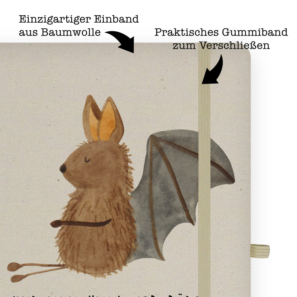 Baumwoll Notizbuch Fledermaus sitzend Notizen, Eintragebuch, Tagebuch, Notizblock, Adressbuch, Journal, Kladde, Skizzenbuch, Notizheft, Schreibbuch, Schreibheft, Tiermotive, Gute Laune, lustige Sprüche, Tiere, Fledermaus, Fledermäuse, Motivation, entspannen