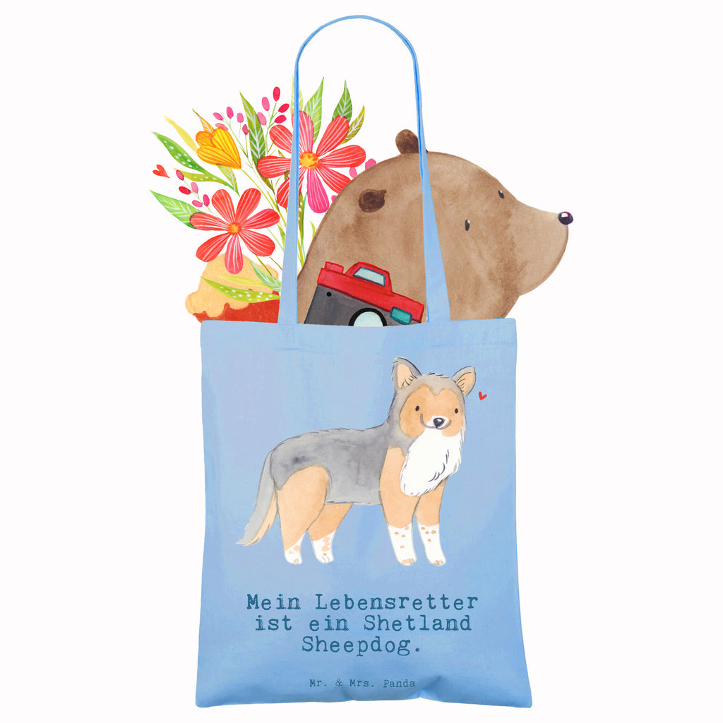 Tragetasche Shetland Sheepdog Lebensretter Beuteltasche, Beutel, Einkaufstasche, Jutebeutel, Stoffbeutel, Tasche, Shopper, Umhängetasche, Strandtasche, Schultertasche, Stofftasche, Tragetasche, Badetasche, Jutetasche, Einkaufstüte, Laptoptasche, Hund, Hunderasse, Rassehund, Hundebesitzer, Geschenk, Tierfreund, Schenken, Welpe, Shetland Sheepdog, Sheltie