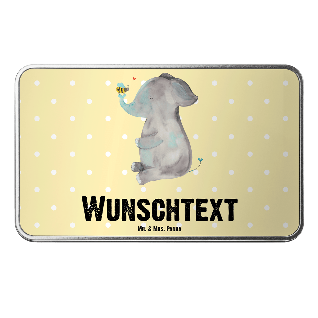 Personalisierte Metalldose Elefant & Biene Personalisierte Metalldose, Dose mit Namen, Namensdose, Kiste mit Namen, Namenskiste, Tiermotive, Gute Laune, lustige Sprüche, Tiere, Elefant, Biene, Liebe, Liebesbeweis, Jahrestag, Liebesgeschenk, Heiratsantrag, Hochzeitsgeschenk, Liebesspruch