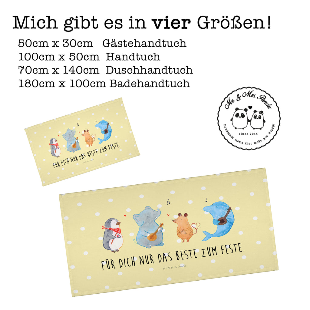 Handtuch Big Band Handtuch, Badehandtuch, Badezimmer, Handtücher, groß, Kinder, Baby, Tiermotive, Gute Laune, lustige Sprüche, Tiere, Hund, Pinguin, Maus, Elefant, Delfin, Gitarre, Band, Triangel, Musikanten, Musik