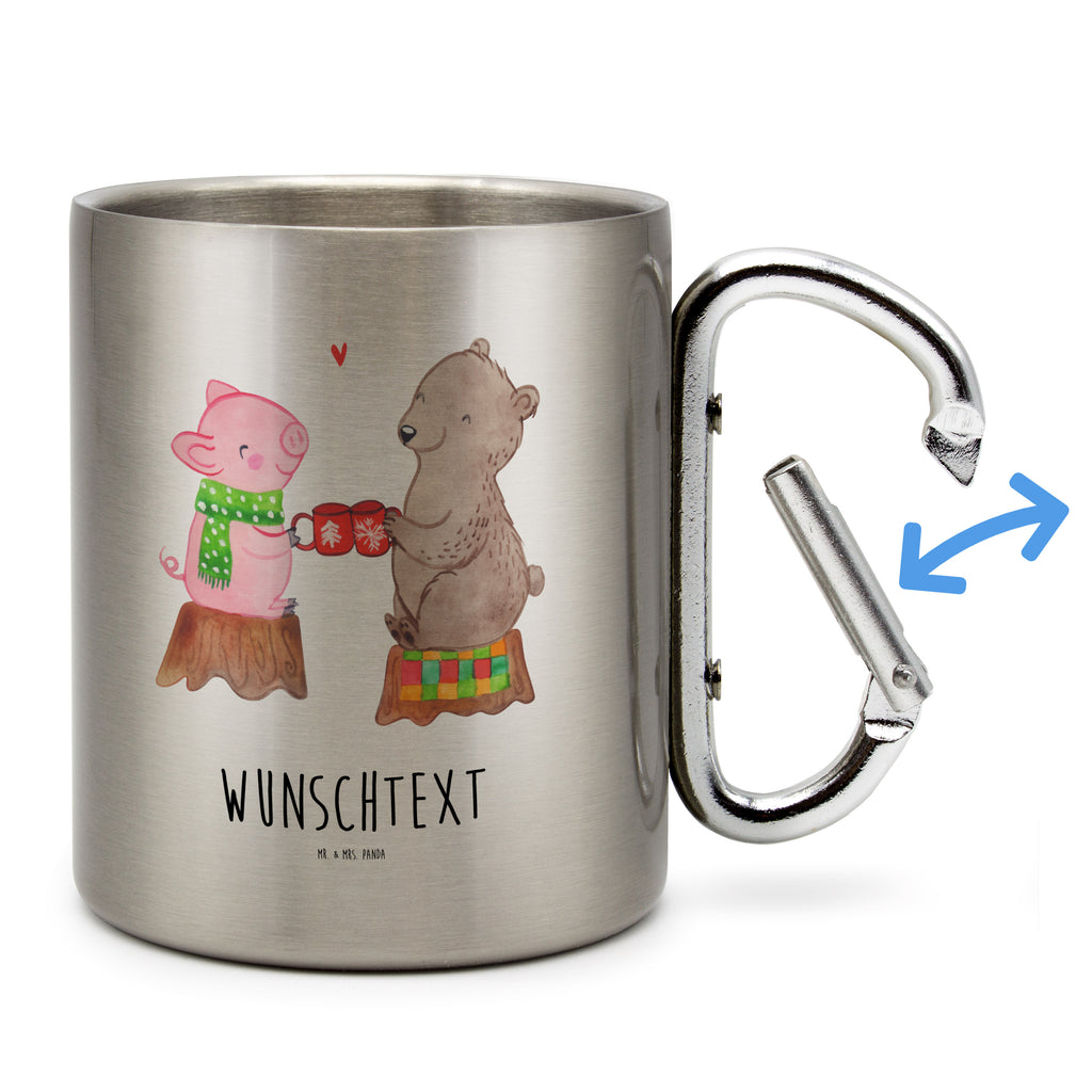 Personalisierter Edelstahlbecher Glühschwein Sause Personalisierte Edelstahltasse, Personalisierter Edelstahlbecher, Personalisierter Outdoor Becher, Personalisierte Outdoor Tasse, Winter, Weihnachten, Weihnachtsdeko, Nikolaus, Advent, Heiligabend, Wintermotiv, Prost, Alles Gute, Weihnachtszeit, Schwein, Bär